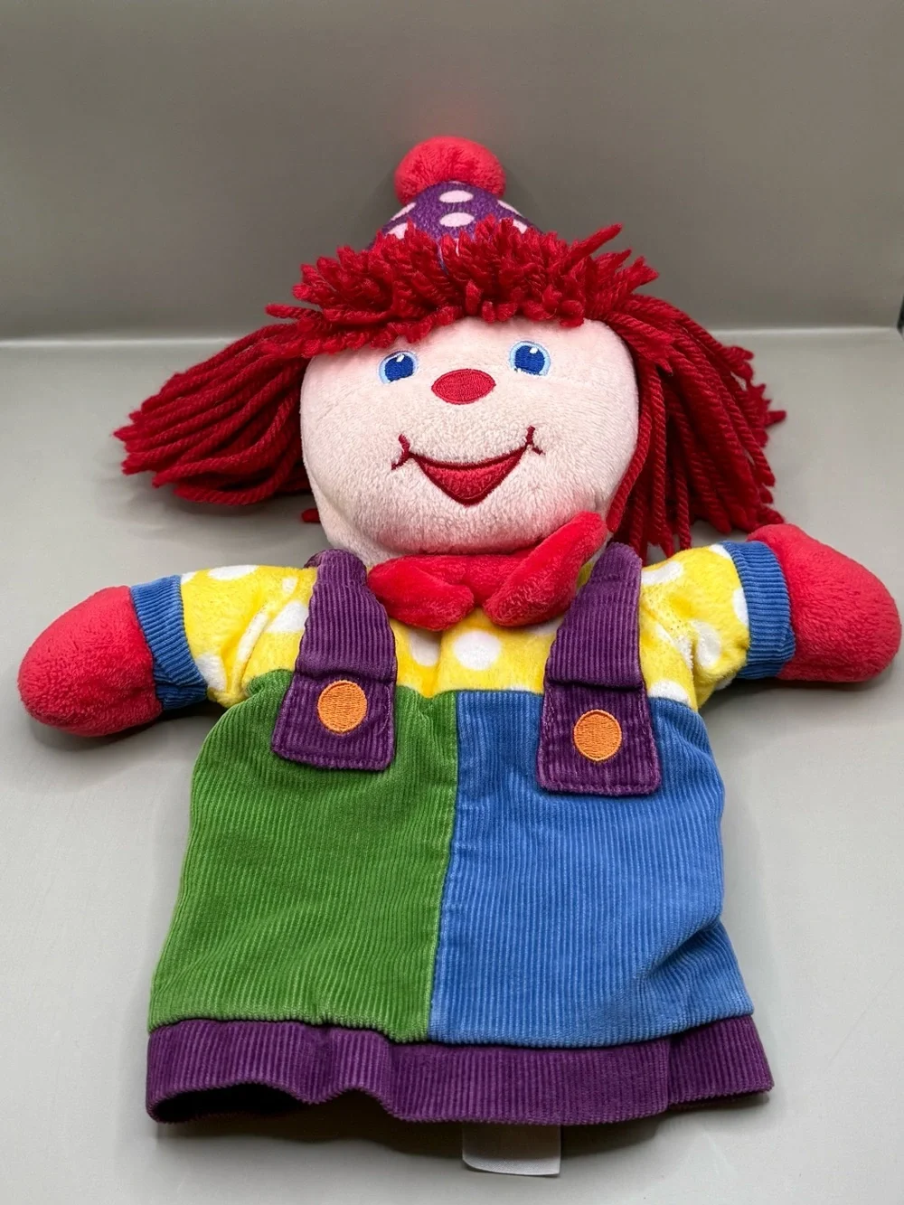 Gymboree Gymbo Baby Clown Hand Puppet Plush Learning Toy Sensory Toy Corduroy